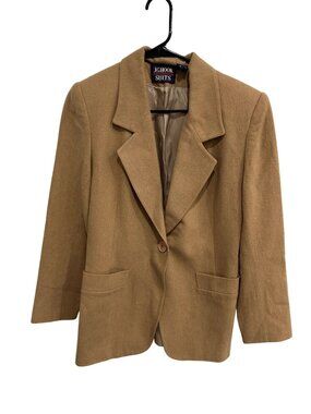 Vintage J.G. Hook Womens Camel Blazer Jacket Size 6 Preppy Old Money Classic